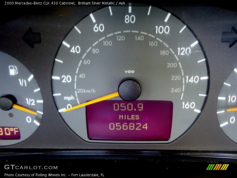 Brilliant Silver Metallic / Ash 2000 Mercedes-Benz CLK 430 Cabriolet