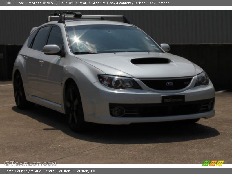 Satin White Pearl / Graphite Gray Alcantara/Carbon Black Leather 2009 Subaru Impreza WRX STi