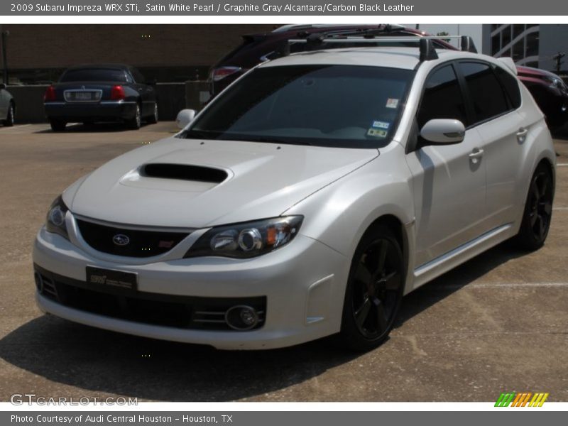 Satin White Pearl / Graphite Gray Alcantara/Carbon Black Leather 2009 Subaru Impreza WRX STi