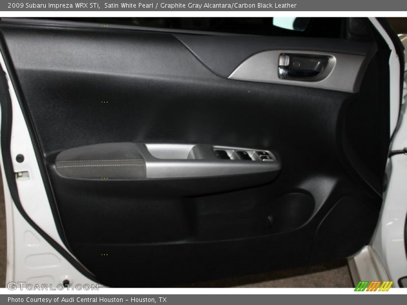 Satin White Pearl / Graphite Gray Alcantara/Carbon Black Leather 2009 Subaru Impreza WRX STi