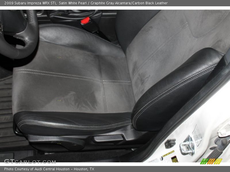 Satin White Pearl / Graphite Gray Alcantara/Carbon Black Leather 2009 Subaru Impreza WRX STi
