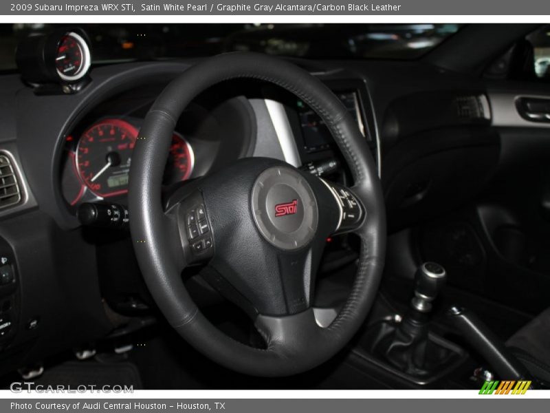 Satin White Pearl / Graphite Gray Alcantara/Carbon Black Leather 2009 Subaru Impreza WRX STi