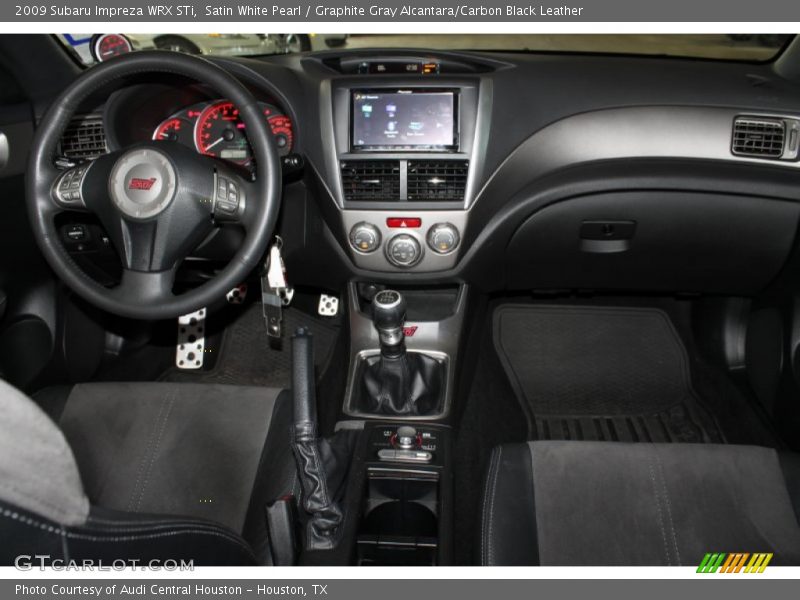 Satin White Pearl / Graphite Gray Alcantara/Carbon Black Leather 2009 Subaru Impreza WRX STi