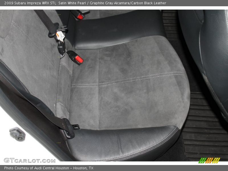Satin White Pearl / Graphite Gray Alcantara/Carbon Black Leather 2009 Subaru Impreza WRX STi