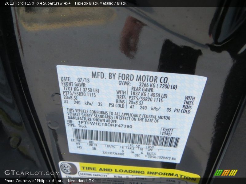 Tuxedo Black Metallic / Black 2013 Ford F150 FX4 SuperCrew 4x4