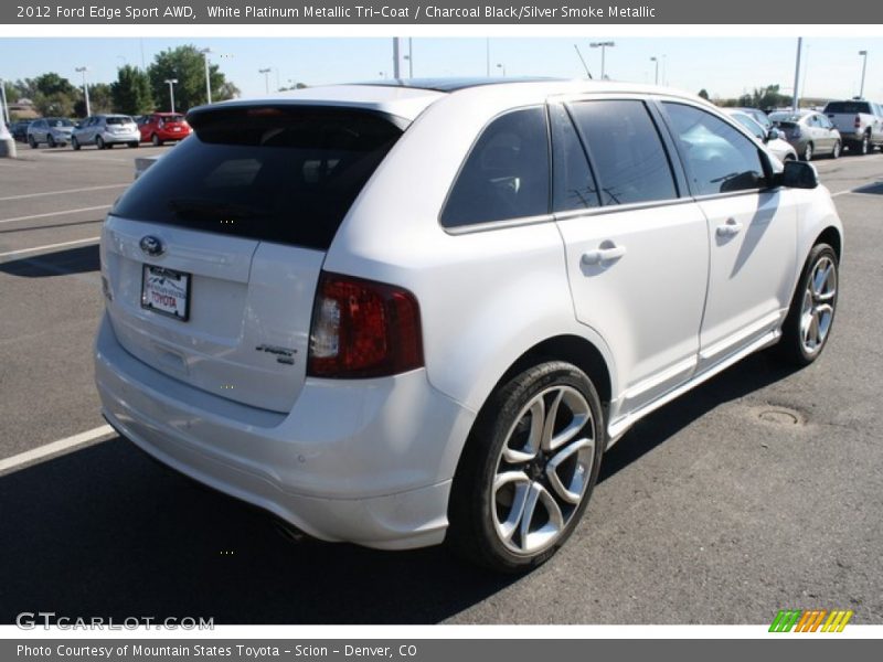 White Platinum Metallic Tri-Coat / Charcoal Black/Silver Smoke Metallic 2012 Ford Edge Sport AWD