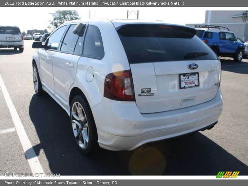 White Platinum Metallic Tri-Coat / Charcoal Black/Silver Smoke Metallic 2012 Ford Edge Sport AWD