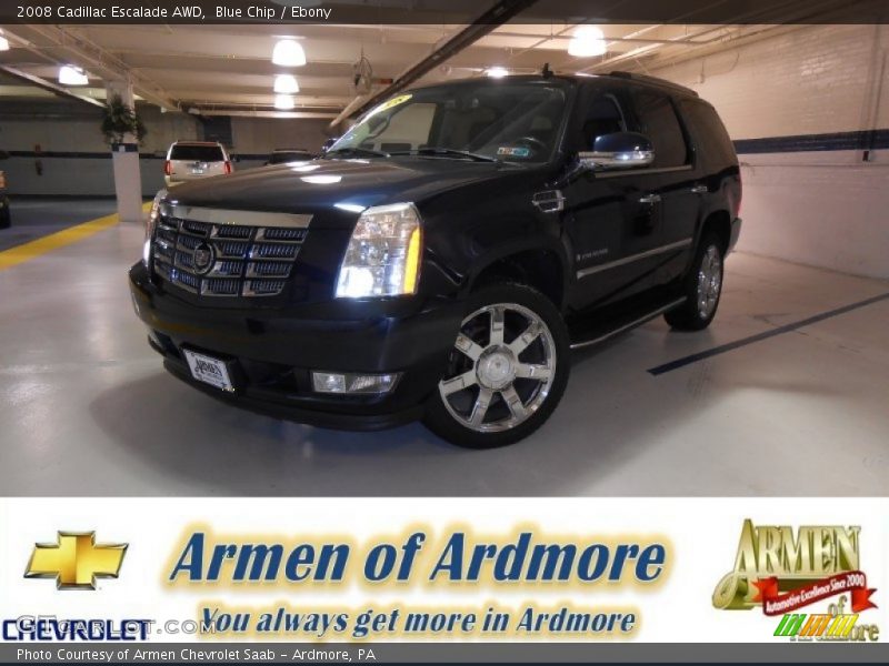 Blue Chip / Ebony 2008 Cadillac Escalade AWD