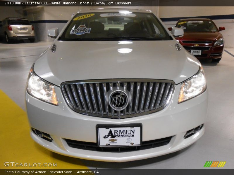 White Diamond Tricoat / Cocoa/Light Cashmere 2010 Buick LaCrosse CXL