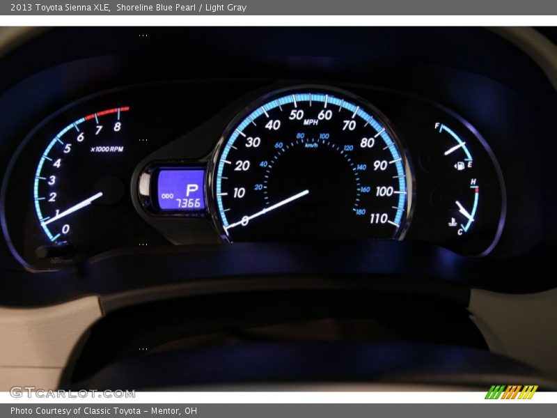 Shoreline Blue Pearl / Light Gray 2013 Toyota Sienna XLE