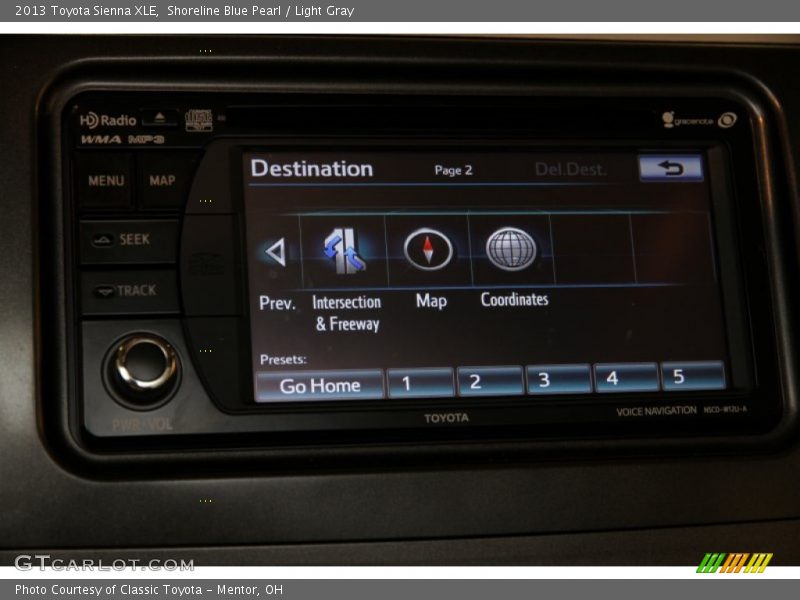 Shoreline Blue Pearl / Light Gray 2013 Toyota Sienna XLE