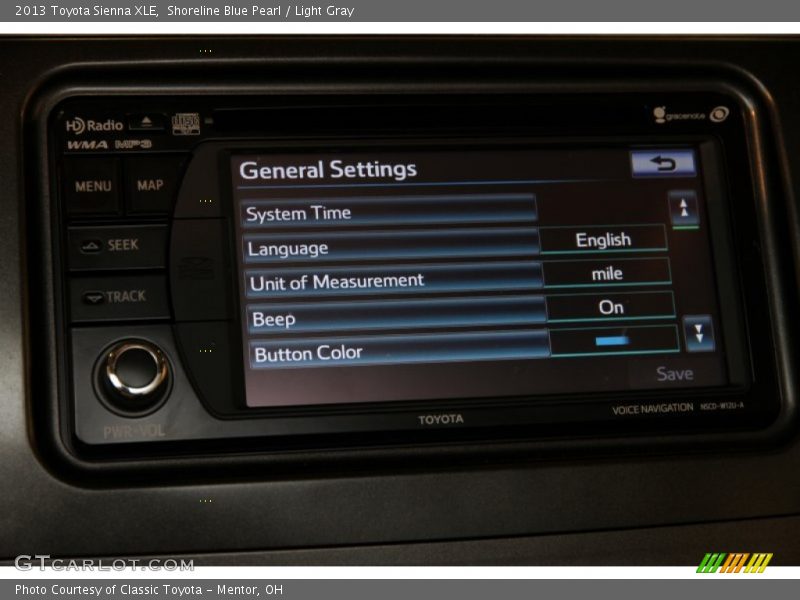 Shoreline Blue Pearl / Light Gray 2013 Toyota Sienna XLE