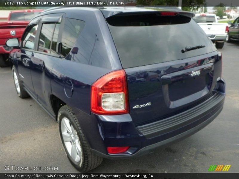 True Blue Pearl / Dark Slate Gray 2012 Jeep Compass Latitude 4x4