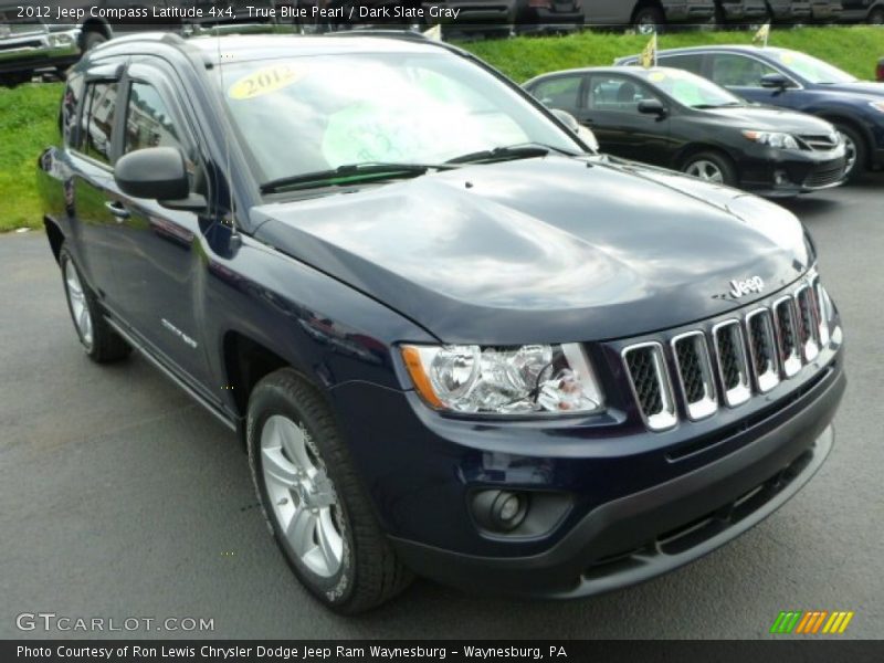 True Blue Pearl / Dark Slate Gray 2012 Jeep Compass Latitude 4x4