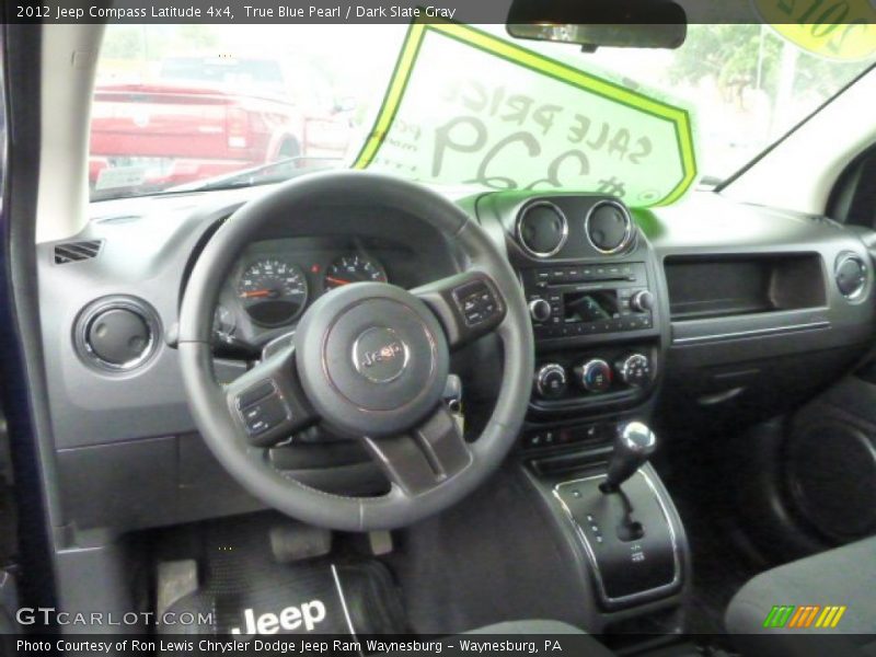 True Blue Pearl / Dark Slate Gray 2012 Jeep Compass Latitude 4x4