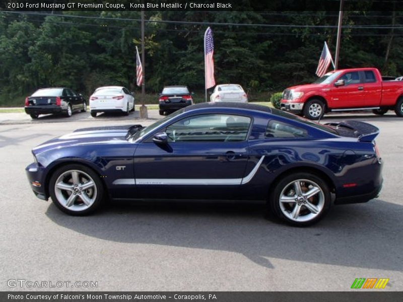 Kona Blue Metallic / Charcoal Black 2010 Ford Mustang GT Premium Coupe