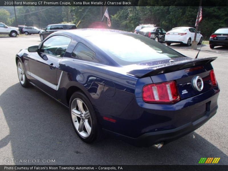 Kona Blue Metallic / Charcoal Black 2010 Ford Mustang GT Premium Coupe
