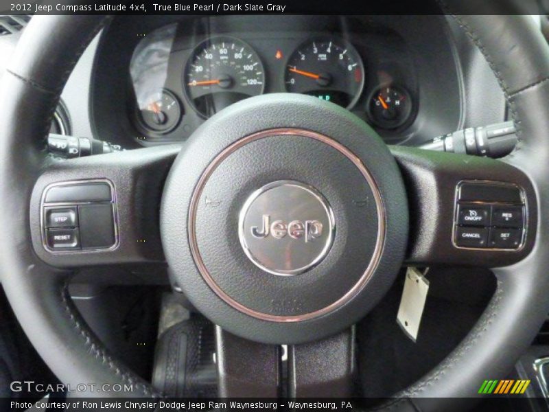 True Blue Pearl / Dark Slate Gray 2012 Jeep Compass Latitude 4x4