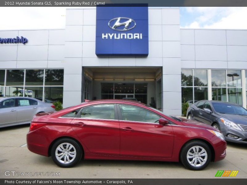 Sparkling Ruby Red / Camel 2012 Hyundai Sonata GLS