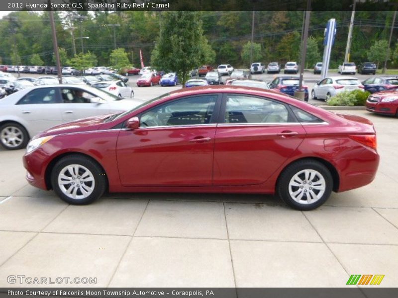 Sparkling Ruby Red / Camel 2012 Hyundai Sonata GLS