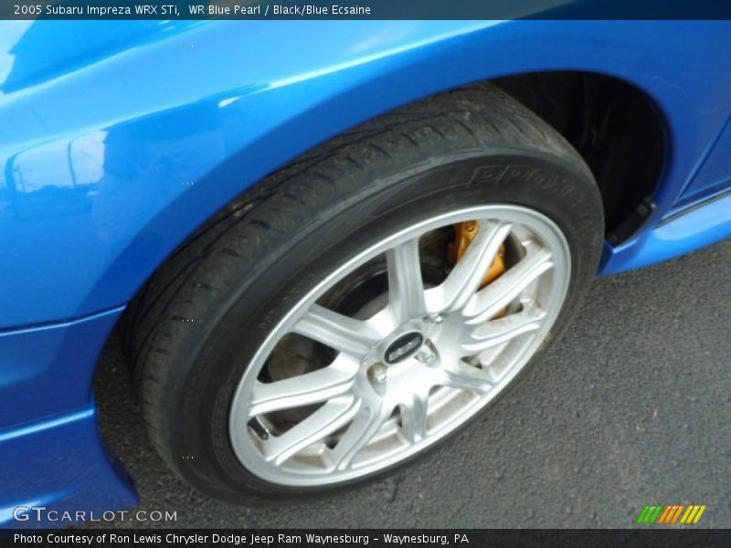 WR Blue Pearl / Black/Blue Ecsaine 2005 Subaru Impreza WRX STi