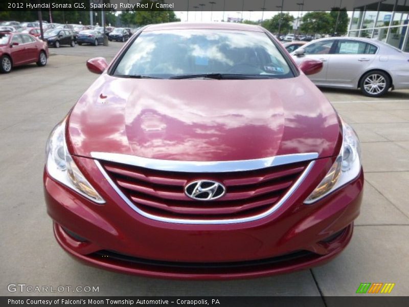 Sparkling Ruby Red / Camel 2012 Hyundai Sonata GLS