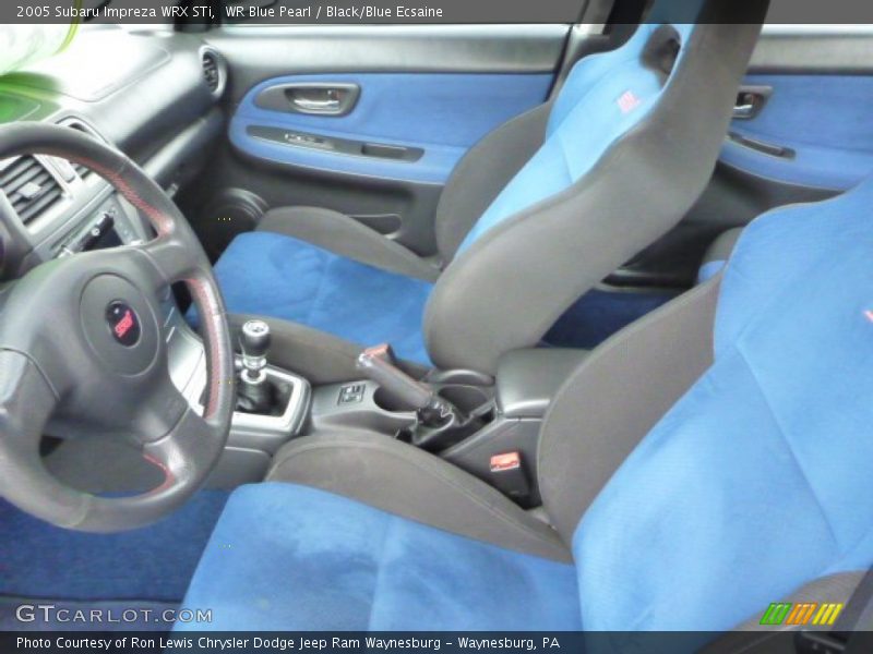 WR Blue Pearl / Black/Blue Ecsaine 2005 Subaru Impreza WRX STi