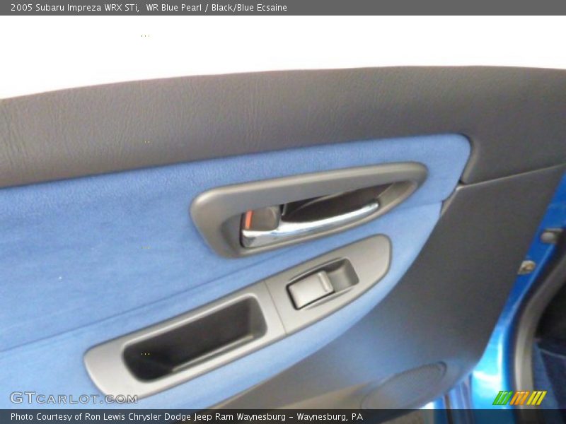 WR Blue Pearl / Black/Blue Ecsaine 2005 Subaru Impreza WRX STi