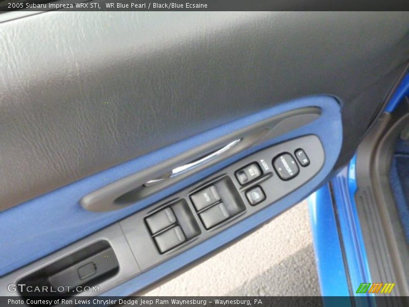 WR Blue Pearl / Black/Blue Ecsaine 2005 Subaru Impreza WRX STi
