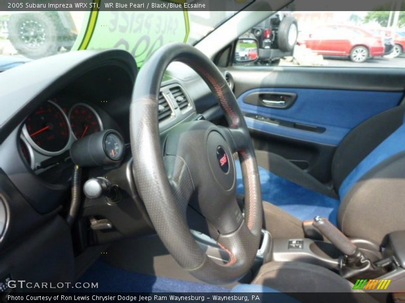 WR Blue Pearl / Black/Blue Ecsaine 2005 Subaru Impreza WRX STi