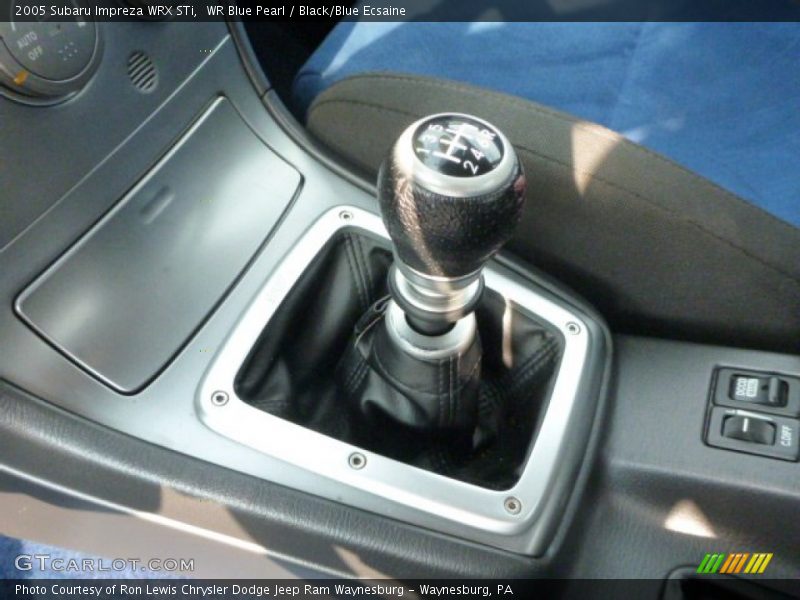 WR Blue Pearl / Black/Blue Ecsaine 2005 Subaru Impreza WRX STi