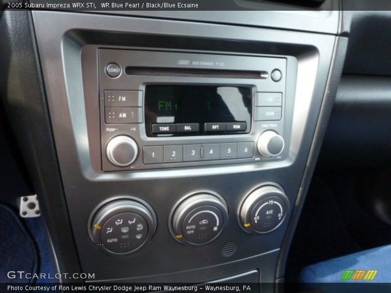 WR Blue Pearl / Black/Blue Ecsaine 2005 Subaru Impreza WRX STi