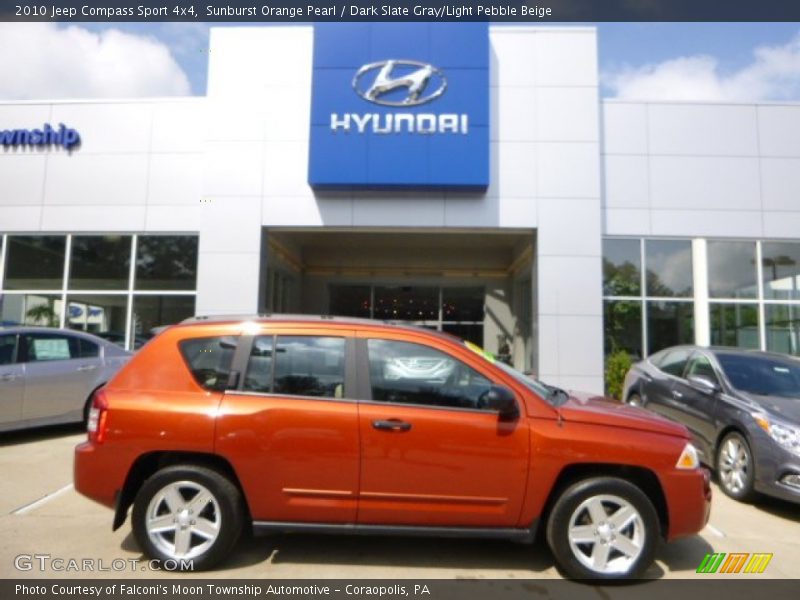 Sunburst Orange Pearl / Dark Slate Gray/Light Pebble Beige 2010 Jeep Compass Sport 4x4