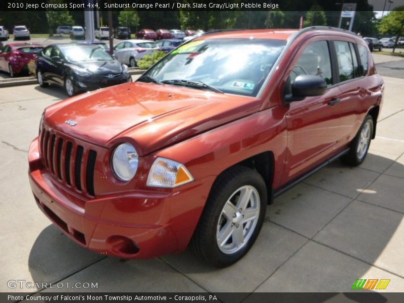 Sunburst Orange Pearl / Dark Slate Gray/Light Pebble Beige 2010 Jeep Compass Sport 4x4