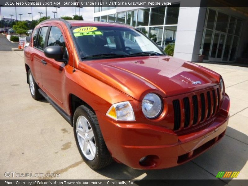 Sunburst Orange Pearl / Dark Slate Gray/Light Pebble Beige 2010 Jeep Compass Sport 4x4