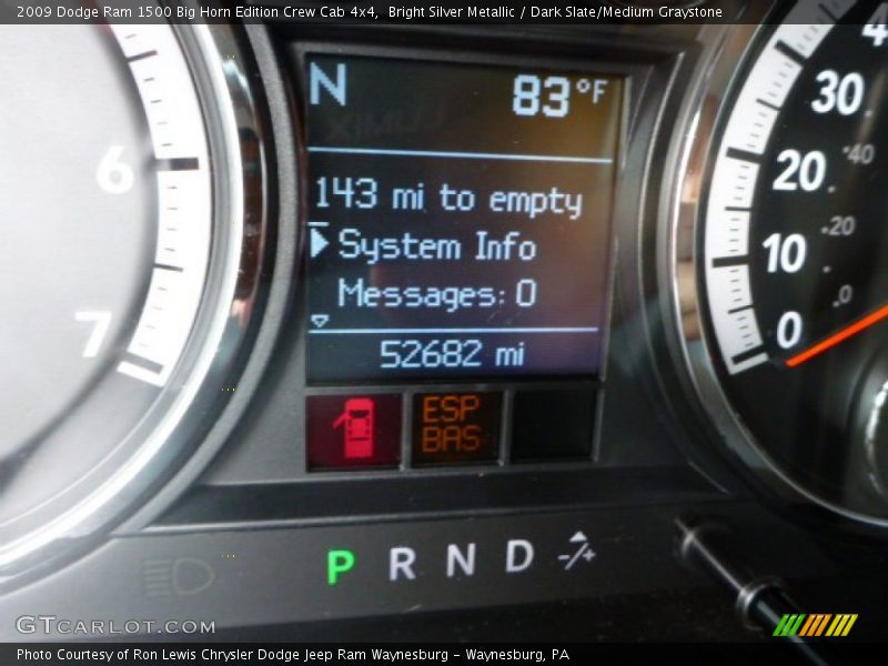 Bright Silver Metallic / Dark Slate/Medium Graystone 2009 Dodge Ram 1500 Big Horn Edition Crew Cab 4x4