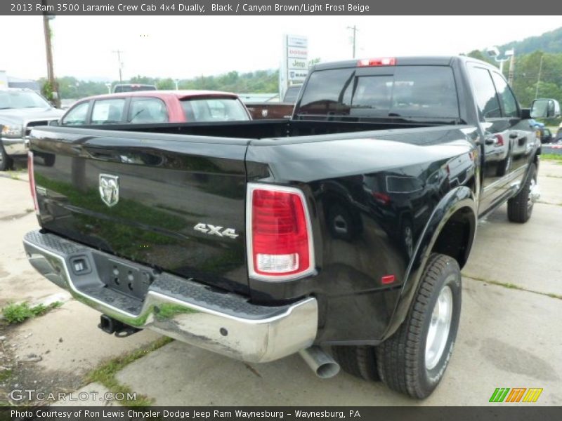 Black / Canyon Brown/Light Frost Beige 2013 Ram 3500 Laramie Crew Cab 4x4 Dually