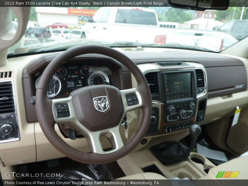 Black / Canyon Brown/Light Frost Beige 2013 Ram 3500 Laramie Crew Cab 4x4 Dually