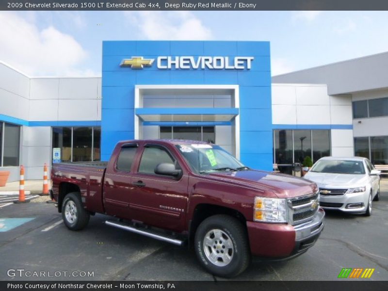Deep Ruby Red Metallic / Ebony 2009 Chevrolet Silverado 1500 LT Extended Cab 4x4