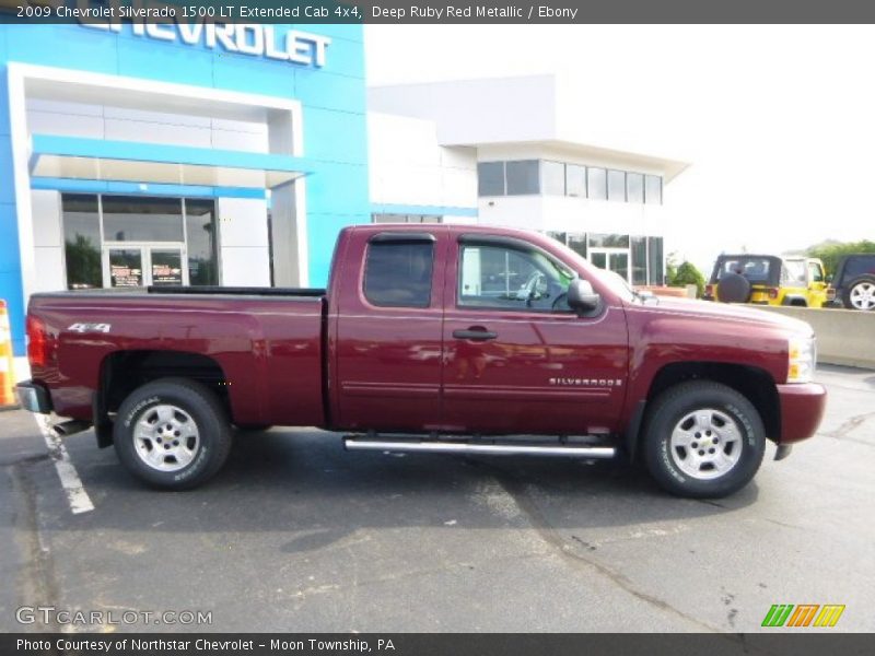 Deep Ruby Red Metallic / Ebony 2009 Chevrolet Silverado 1500 LT Extended Cab 4x4