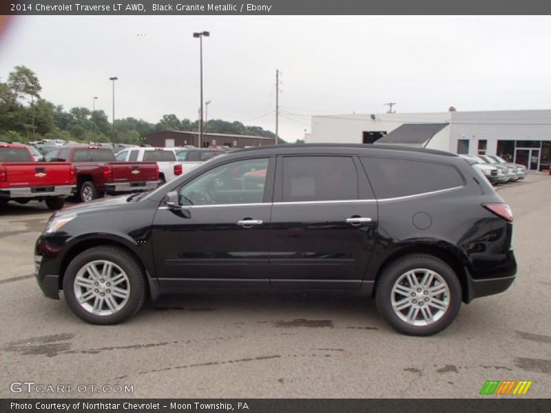 Black Granite Metallic / Ebony 2014 Chevrolet Traverse LT AWD