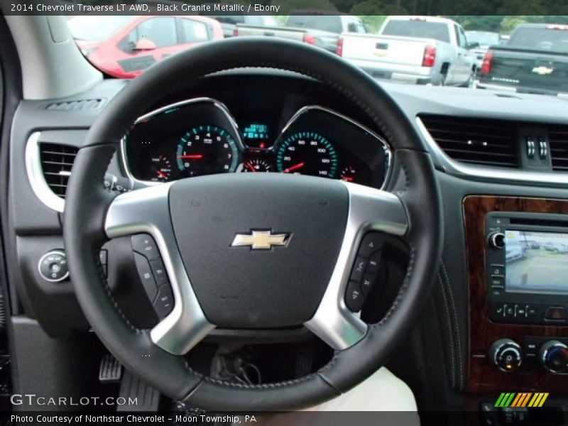 Black Granite Metallic / Ebony 2014 Chevrolet Traverse LT AWD