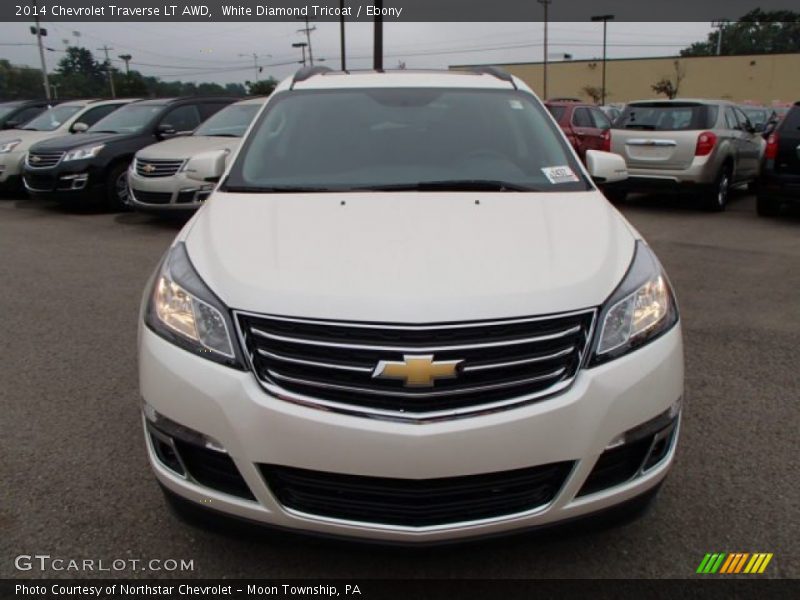 White Diamond Tricoat / Ebony 2014 Chevrolet Traverse LT AWD