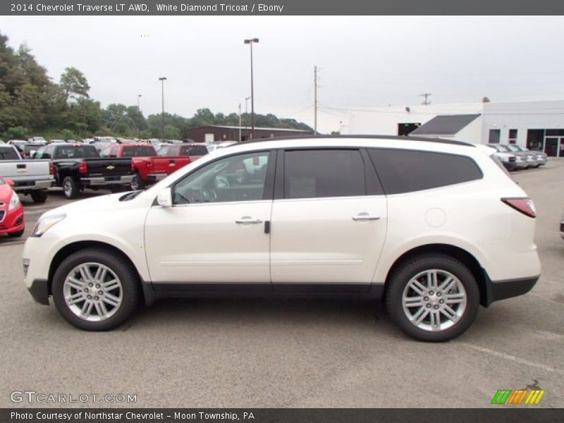 White Diamond Tricoat / Ebony 2014 Chevrolet Traverse LT AWD