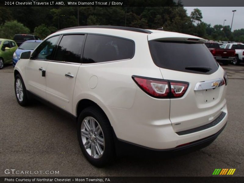 White Diamond Tricoat / Ebony 2014 Chevrolet Traverse LT AWD