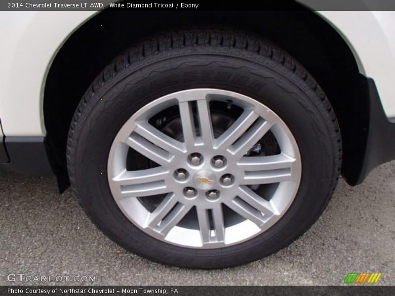 White Diamond Tricoat / Ebony 2014 Chevrolet Traverse LT AWD