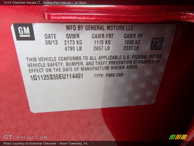 Crystal Red Tintcoat / Jet Black 2014 Chevrolet Impala LT
