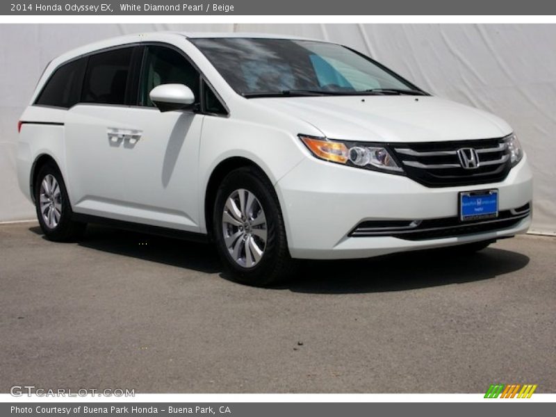 White Diamond Pearl / Beige 2014 Honda Odyssey EX
