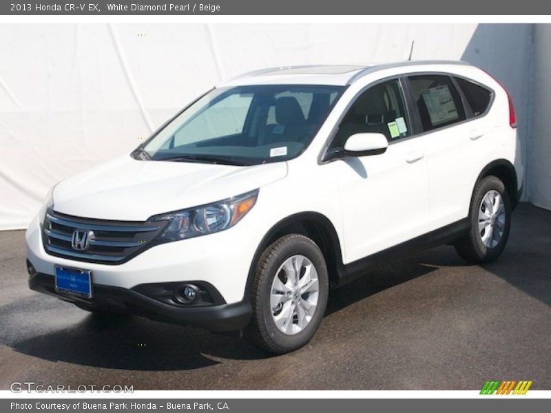 White Diamond Pearl / Beige 2013 Honda CR-V EX