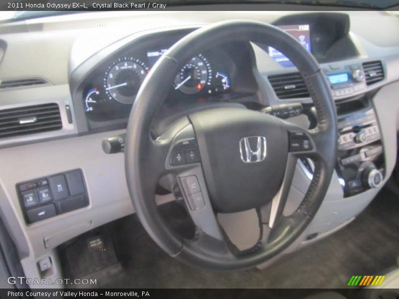 Crystal Black Pearl / Gray 2011 Honda Odyssey EX-L